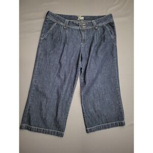 Old Navy The Diva Dark Wash Wide Leg Denim Culottes Gaucho Jeans Womens Size 14